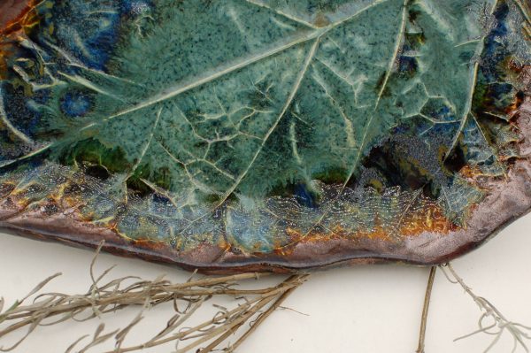 PATERA - liść katalpy w odcieniach turkusu, z autorskiej kolekcji