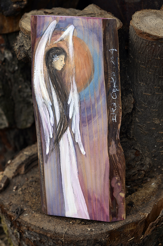 Anioł Wdzieczności - anioł w podziękowaniu dla rodziców od pary młodej podczas błogosławieństwa| Angel painted on wood