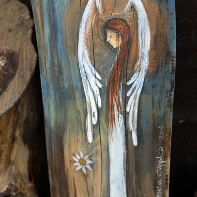 Anioł Nadziei dla kazdego, komu nadziei brak lub trzeba go podtrzymać w dobrym i pozytywnym myśleniu| Angel painted on wood