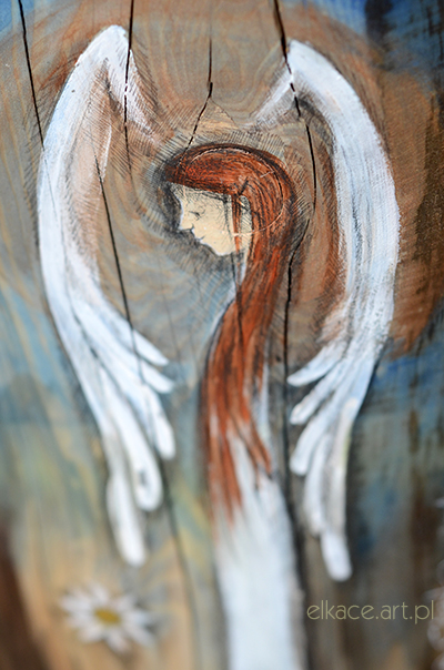 Anioł Nadziei dla kazdego, komu nadziei brak lub trzeba go podtrzymać w dobrym i pozytywnym myśleniu| Angel painted on wood