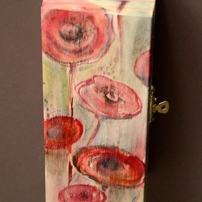 drewniana szkatułka „MAKOWE POLE” - ręcznie malowana - www.3xd.pl