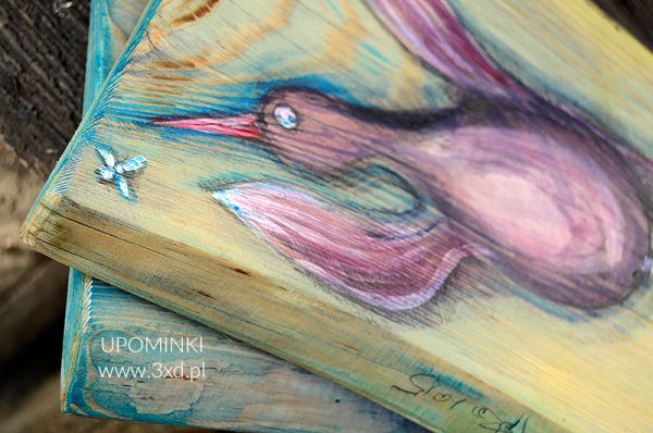 Ptaszyna - malowana na drewnie
